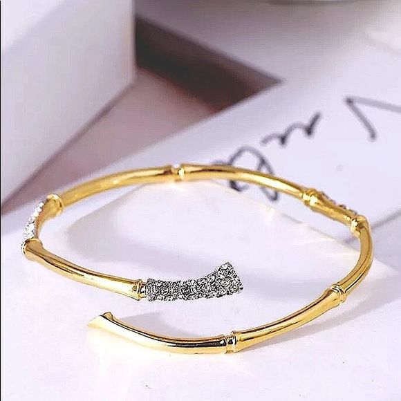 Alexis Bittar Jewelry - ALEXIS BITTAR Gold & Crystal Bamboo Bracelet